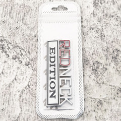 2Pcs 3D Zinc Alloy REDNECK EDITION Metal Letter Badge Car Emblem Bumper Decal