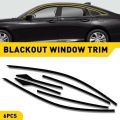 1Set Left Right Vinyl Overlay for Honda Civic 2016-2021 Window Trim Gloss Black