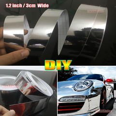 1.2inch Wide Mirror Chrome Vinyl Wrap Tape Sticker Car House Trim Decal / Silver