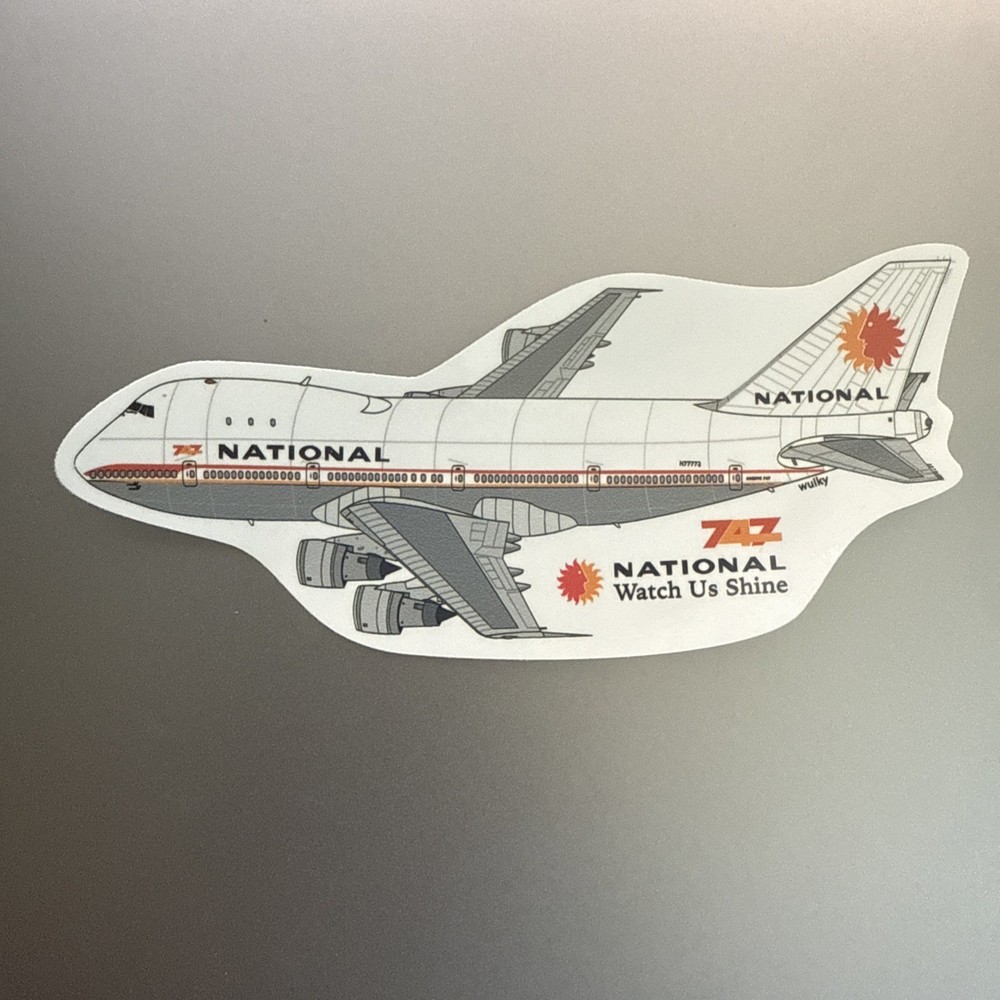 Sticker National Airlines B747-100 Inches X 6 Inches