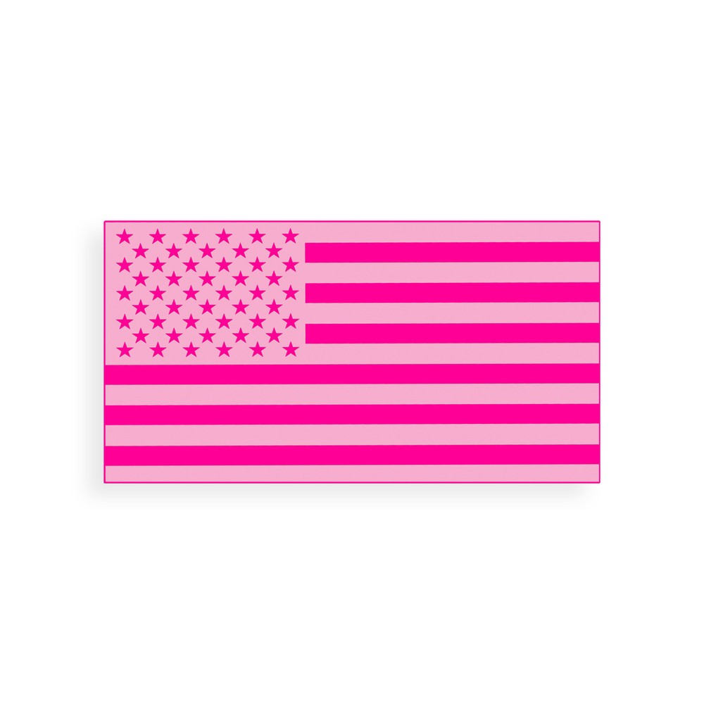 Pink USA Flag Sticker Female BREAST CANCER Flight Like Girl Cup Car Window Decal