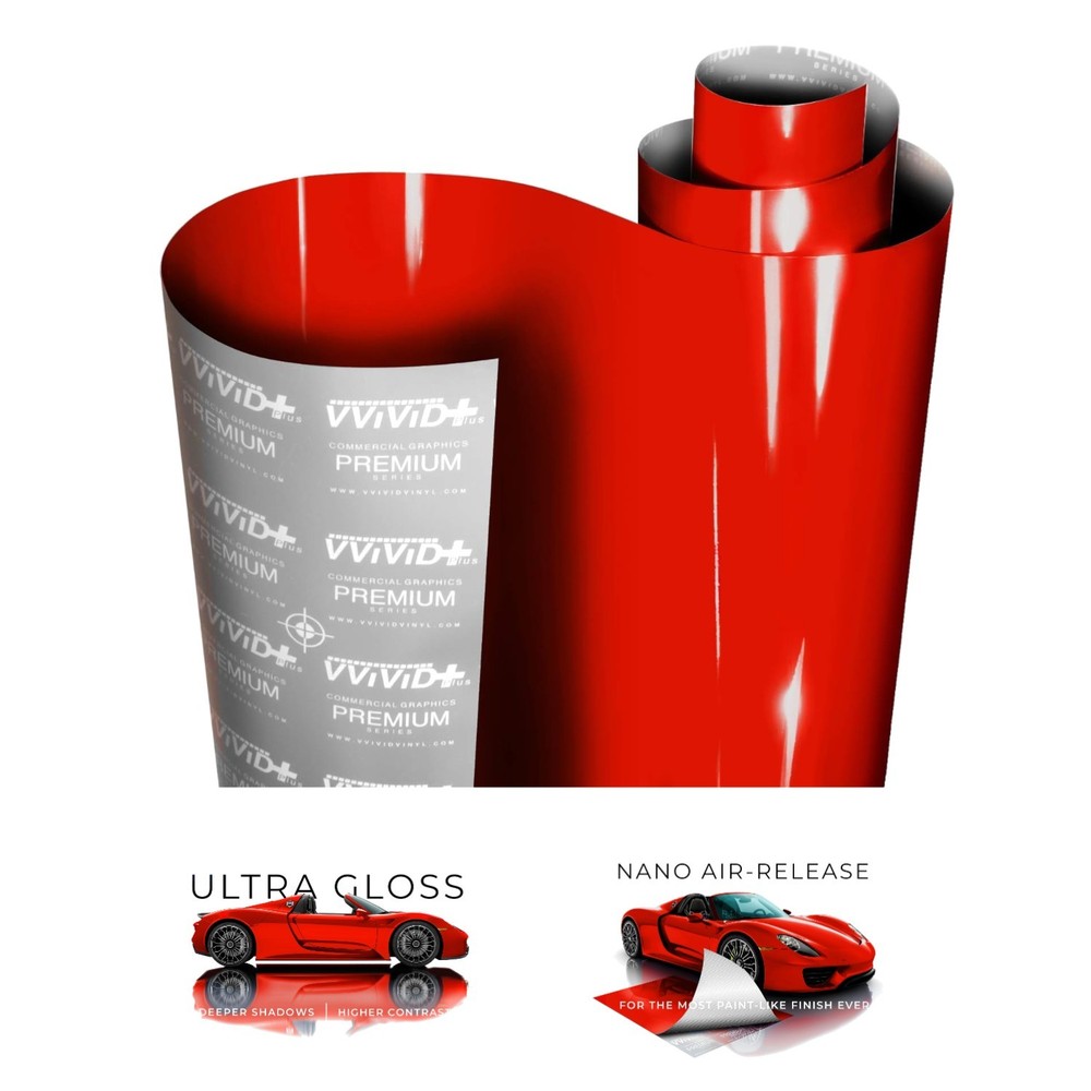 Ultra Gloss Racing Red Vinyl Car Wrap – 1.5ft x 5ft Self-Adhesive Film