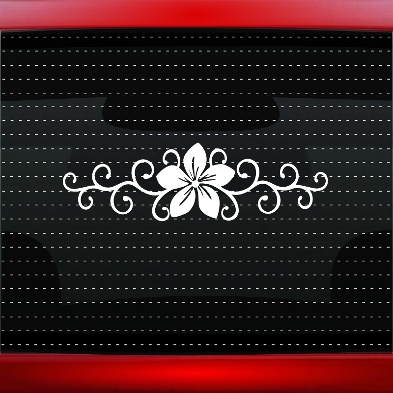 Hibiscus #12 Hawaiian Flower Cute Car Decal Window Sticker Plumeria (20 COLORS!)