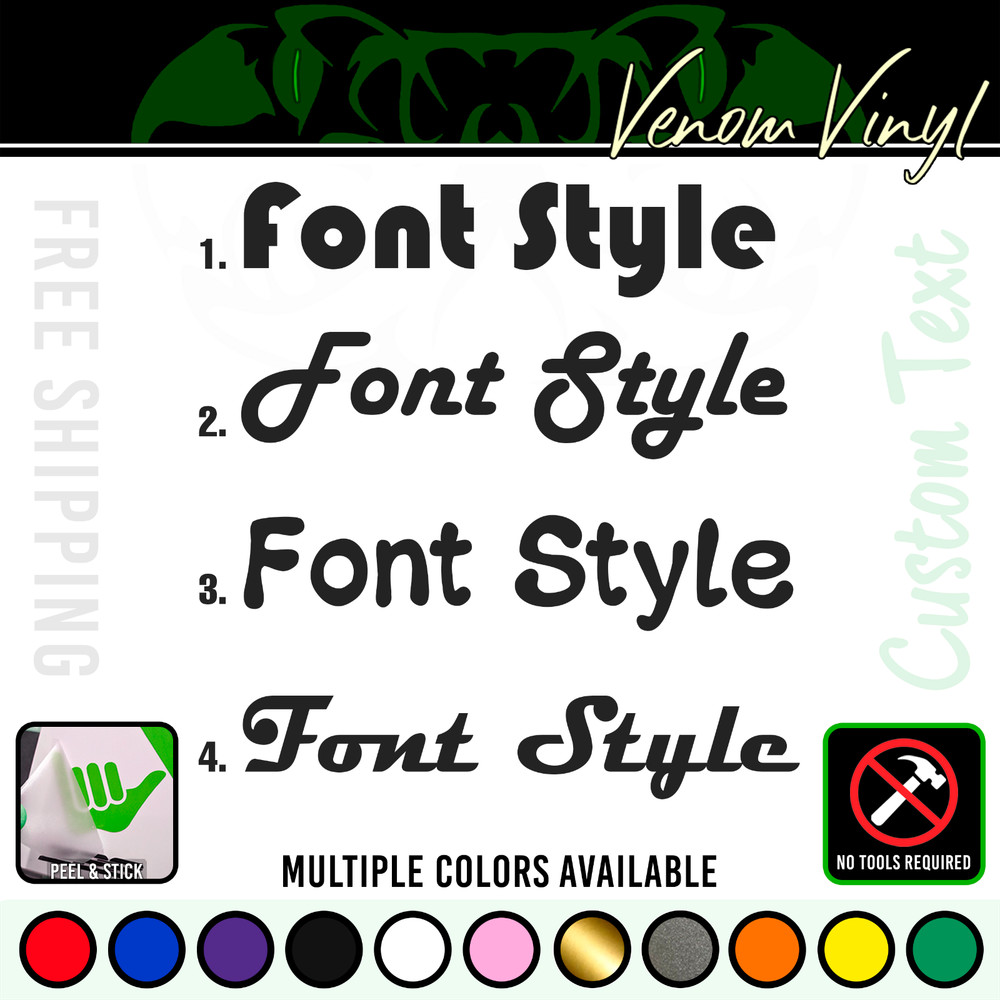 Custom Vinyl Lettering Window Decal | Personalized Retro Classic Vintage Fonts