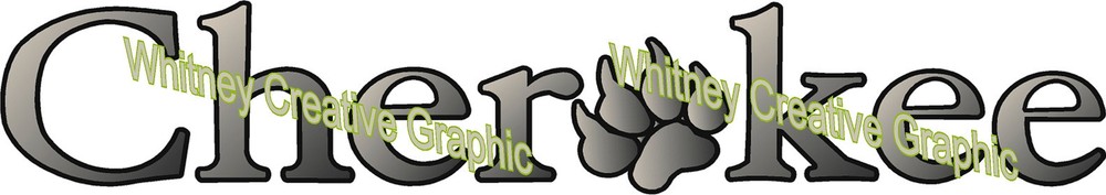 Cherokee RV LOGO Lettering decal Gold Met Dark Green Met or Gray Gradient 57X10