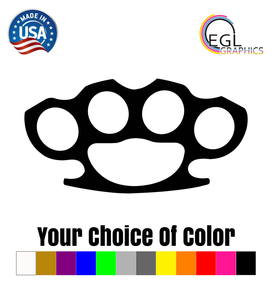 Brass Knuckle Decal Multiple Colors Available Defense Fight Swing Thug LIFE jdm