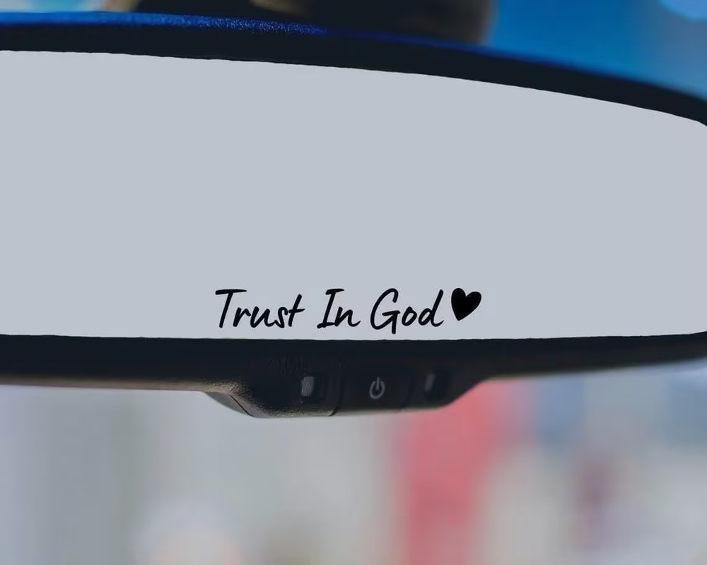 1X BLACK Trust In God Car Side Rear View Mirror Auto Decal Truck Window Sticker