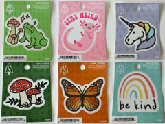 STICKERS Northwest 6 Vinyl Decal Sticker Lot FROG BUTTERFLY UNICORN BE KIND KIND