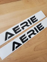 AERIE Trailer Camper decals stickers (2) Gloss BLACK 18″