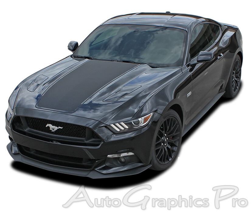 MEGA HOOD Center Stripes Pony Style Decals GT 3M Vinyl 2015-2017 Ford Mustang