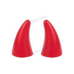 2Pcs Red Devil Bull Horn Antenna Roof Stickers Decor For Car Front Rear Bumper