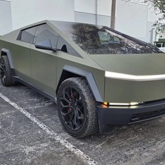 Cybertruck DIY PPF Paint Protection Film Wrap Color Change Matte Armored Green