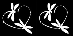 Dragonfly Heart – 2 Pack 5″ White Vinyl Decal, notebook laptop Tumblers Mugs