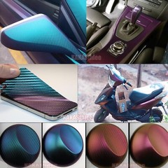 Stretchable Car Satin Chameleon 3D Metal Carbon Fiber Vinyl Wrap Film Sticker US