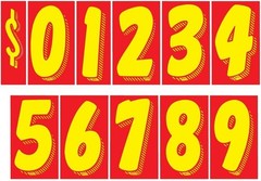 EZ Line Vinyl Decals for Cars Red Yellow Large Number Stickers 11 Dzn Windshield