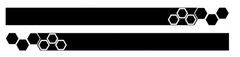 Hexagon style bedside Stripe decals, 4″ x 46″, Set of 2, decal