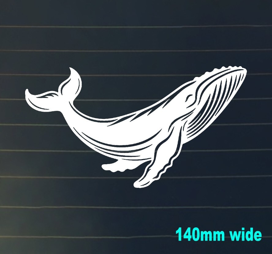 WHALE STYLE DECAL STICKER WHITE SEA SAND HUMPBACK
