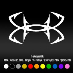 4″ UNDER ARMOUR Fishing Hooks Diecut Bumper Car Window Vinyl Decal sticker