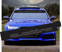 Sun visor strips windscreen car lettering Quattro design 130 x 19 cm matte