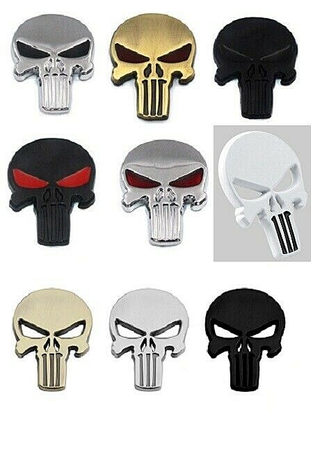 Choice of 3D Metal PUNISHER SKULL Decal 2-1/4″ x 1-3/4″ for Car Truck Motorcycle