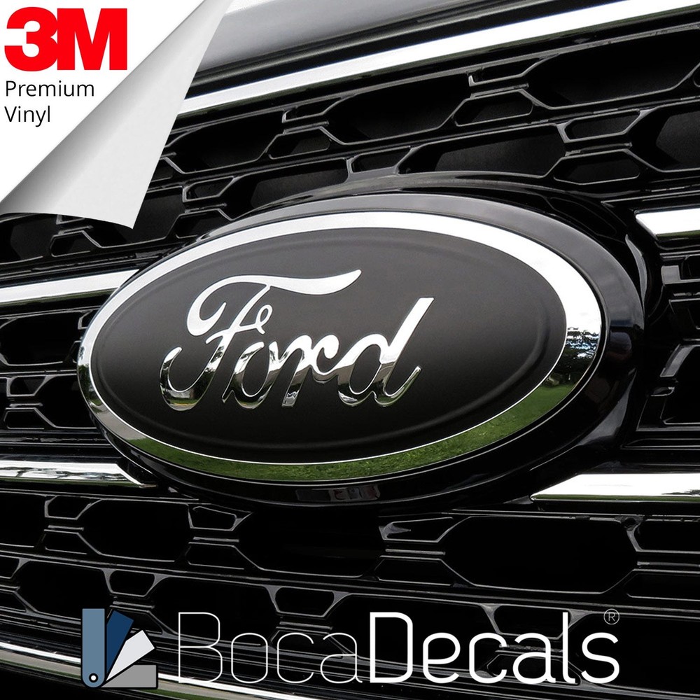 BocaDecals Emblem Overlay Insert Decals For 2013-2020 Ford Fusion (Set of 2)