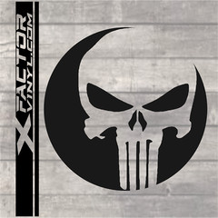 Circular Punishment Skull Vinyl Decal 4 Sizes/14 Colors FREE SHIPPING Harley