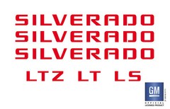 2007-2018 Chevy Silverado 1500 Emblem Overlay Decal Letters (RED) Set of 6
