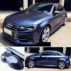 Flexible Pearl Metal Car Wrap Sticker Glitter Satin Chrome Vinyl Decal N Blue US