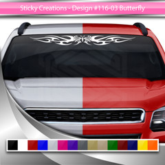 116-03 BUTTERFLY Decal Sticker Windshield Window Vinyl Graphic Tribal Flame Car