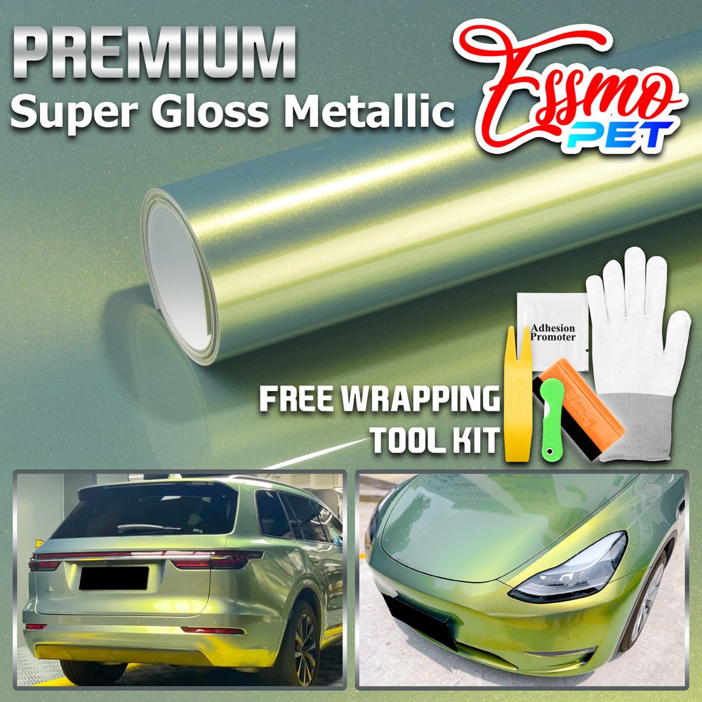 ESSMO PET Super Gloss Metallic Urban Bamboo Vehicle Vinyl Wrap Decal Like Paint