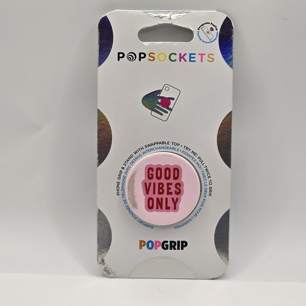 New Popsocket Popgrip “Good Vibes Only” Phone Holder Interchangeable *Read Pls