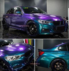 Chameleon Car Pearl Gloss Metal Glitter Chrome Vinyl Wrap Sticker Purple Blue US
