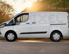 CUSTOM Check Front Wing Stripes – Vinyl Decal for Transit Custom MK8 (2014–2023)