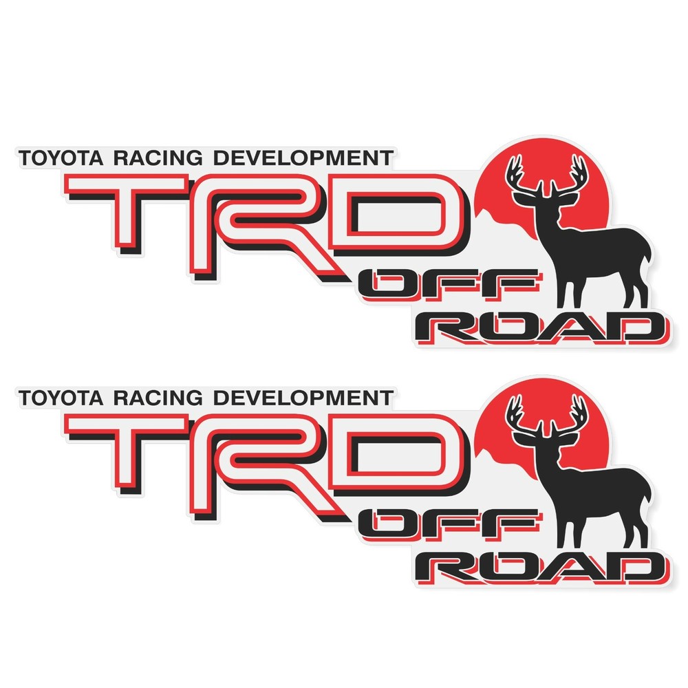 TRD Offroad Decal Deer, Compatible with Toyota Tacoma Tundra Sticker (Set of 2)