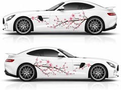 Elegant 2PCS Cherry Blossom Side Decals for Cars – 70.8 x 23 in Quality Vinyl