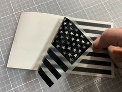 Pair Matte Black American Flag Vinyl Stickers, Thin Red Line, Fire Fighter