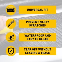 DOOR SILL PROTECTOR Classic Retro Style Tri-Color Carbon Fiber Door Sill Sticker