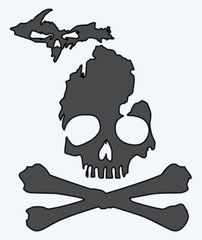 Michigan campfire skull vinyl window decal. Truck / Car Window, Trunk / tailgate