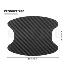 Red Carbon Fiber Car Door Handle Protector Film Anti Scratch Sticker 4PCs Set