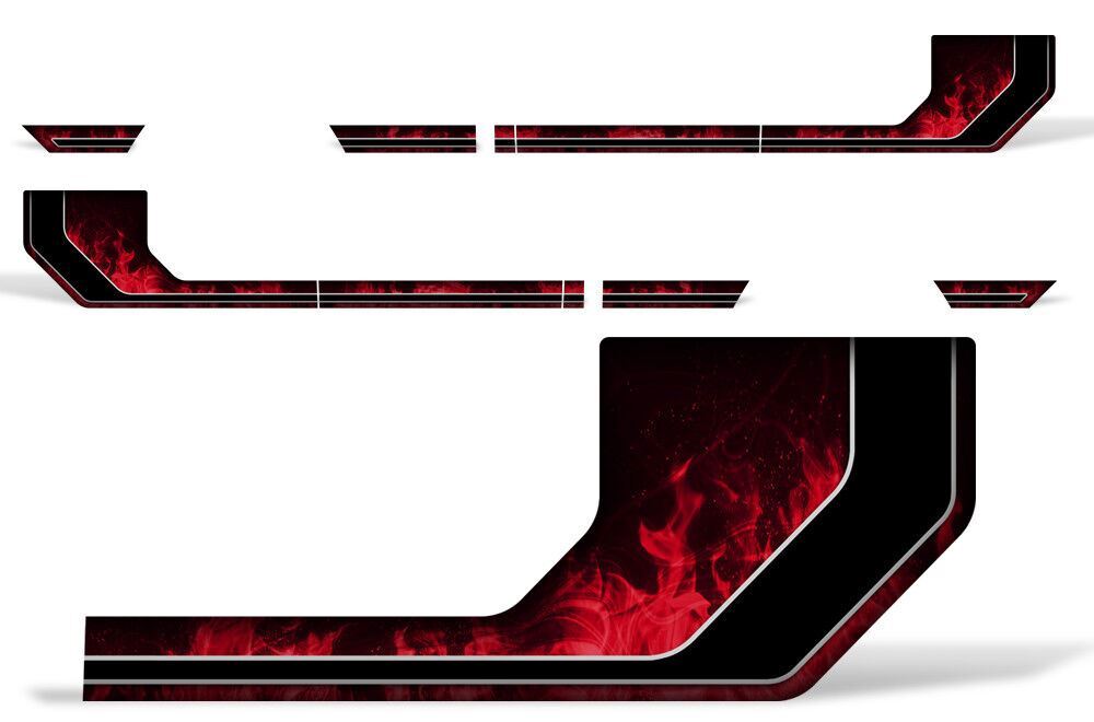 Rally Race Stripes Side Graphic Kit Truck Decal Fits: Ford F150 15-17 RED FLME