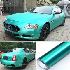 Brushed Steel Metal Satin Chrome Car Vinyl Wrap Sticker Stretch Lake Green US
