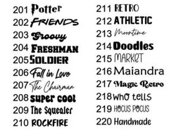 Custom vinyl decal Die Cut lettering multi font sizes colors reflective chrome