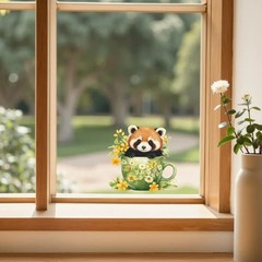 Animals in a Cup Stickers Vinyl Self-adhesive Personalized for Wall Car windows