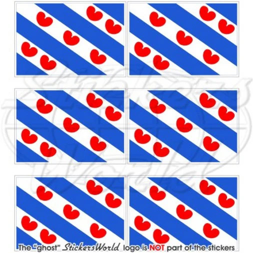 FRIESLAND Frisia Flag Netherlands, Dutch 40mm (1.6″) Stickers Decals x6