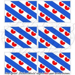 FRIESLAND Frisia Flag Netherlands, Dutch 40mm (1.6″) Stickers Decals x6