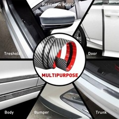 Parts Accessories Carbon Fiber Vinyl Car Door Sill Scuff Plate Sticker Protector