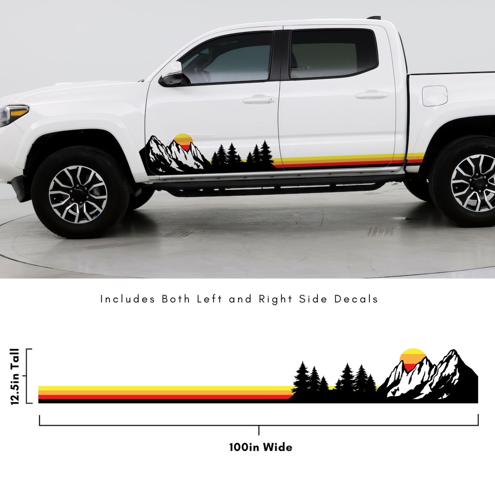 Overland Truck Decal for Tacoma, 4Runner, Jeep. Universal Fit. Retro Stripes.