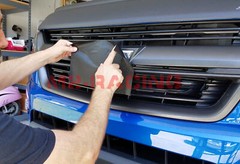PET Honeycomb Carbon Fiber Satin Vinyl Wrap For GMC Bowtie Emblem Overlay Film