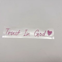 1X Pink Trust In God Car Side Rear View Mirror Auto Decal Truck Window Sticker