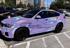 Hex Holographic Violet Purple Rainbow Chrome Car Vinyl Wrap Sticker Decal Sheet
